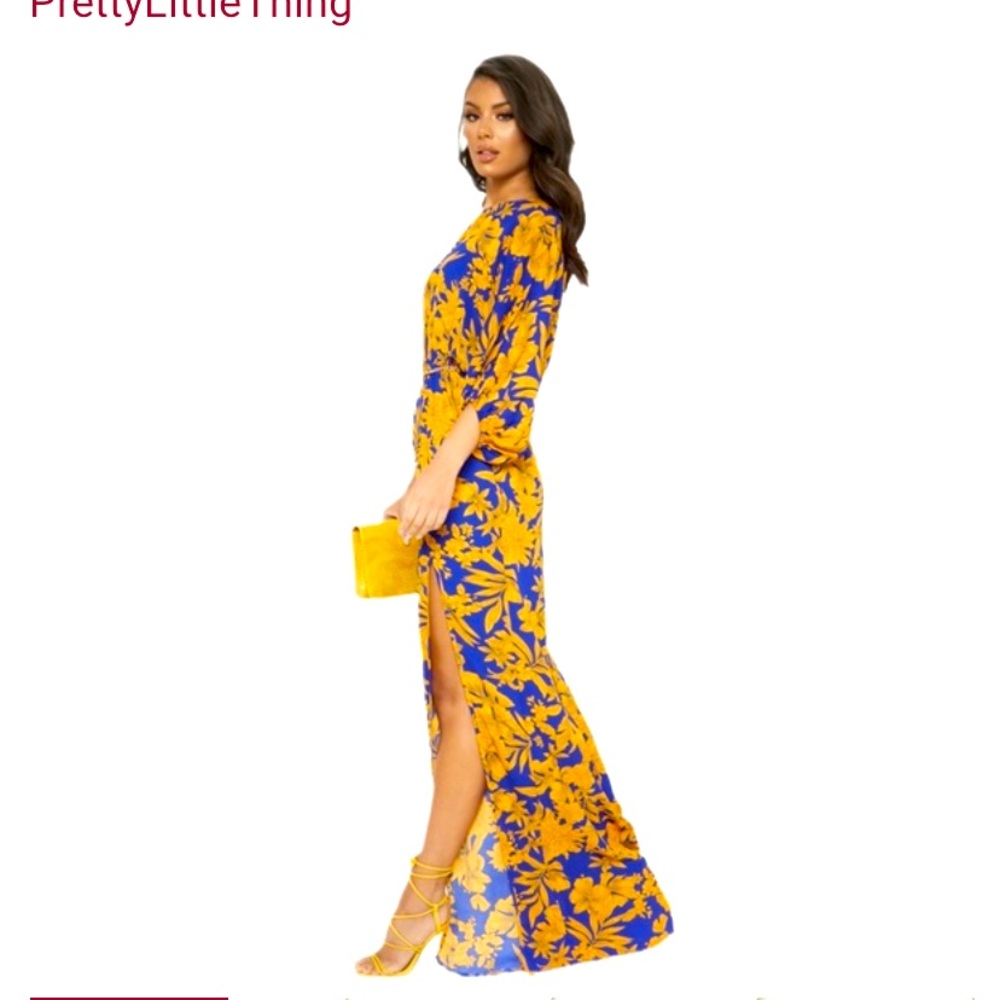 Cobalt and Yellow/ Gold Maxi Dress